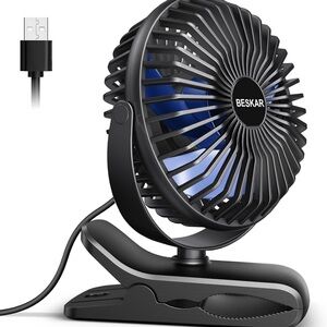BESKAR Black USB Clip-On Fan